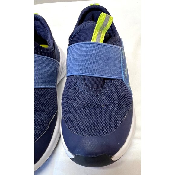 Kids Size 9 Navy Blue Slip-On Athletic Shoes With Elastic Strap - Picture 3 of 7